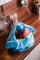 Багаторазова сумка шопер/торбинка для покупо блакитного кольору