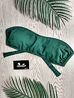 Ліф-бандо купальний жіночий темно-зелений без чашок (чашки йдуть окремою позицією) серії DARK GREEN