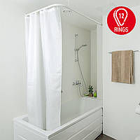 Тканевая штора для ванной комнаты GRAIN с металлическими кольцами. Размер 180*180