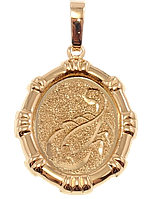 Кулон Xuping Позолота 18 К "Овальный Медальон Знак Зодиака Скорпион Шагренью и Алмазкой"