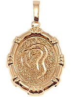 Кулон Xuping Позолота 18 К "Овальный Медальон Знак Зодиака Дева Шагренью и Алмазкой"