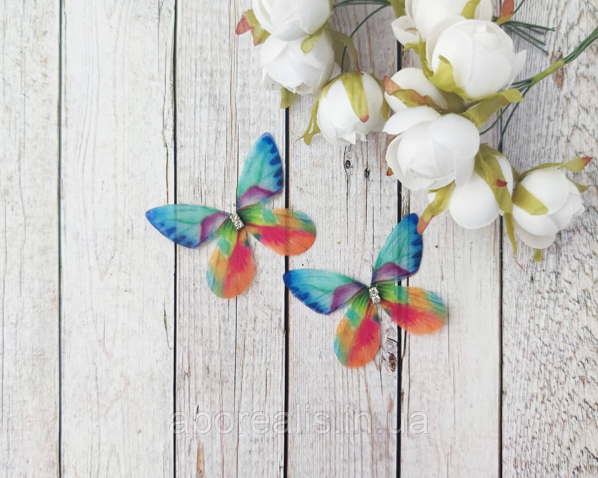 Метелики шифонові двошарові. 2 шт, фото 1