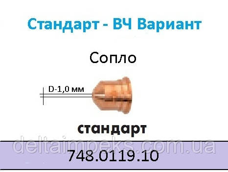   Сопло плазмове, Ø 1,0 ABICUT 75 748.0119.10