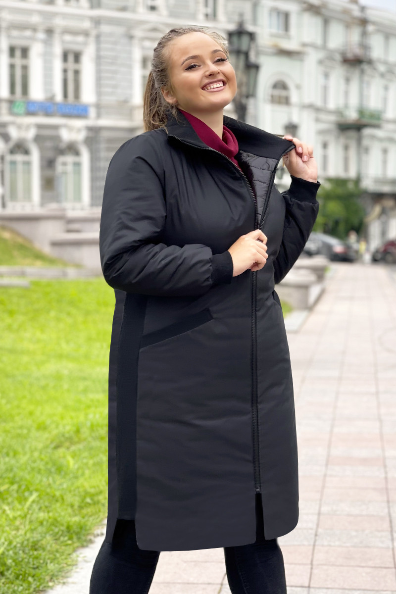 Черное свободное пальто Маргарита