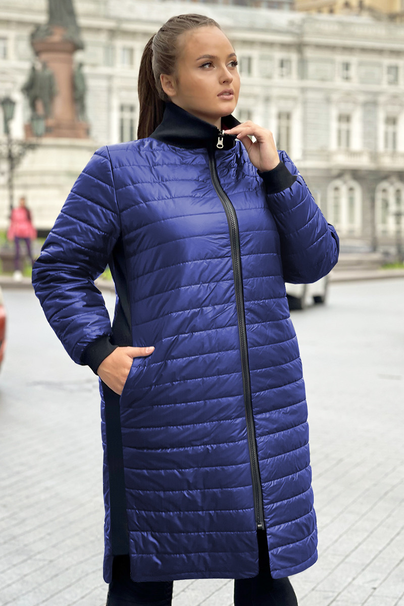 Женское демисезонное пальто Стефи синее - фото 4 - id-p883859322
