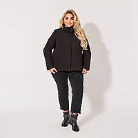 Женское кашемировое короткое пальто больших размеров 50/52, Черный
