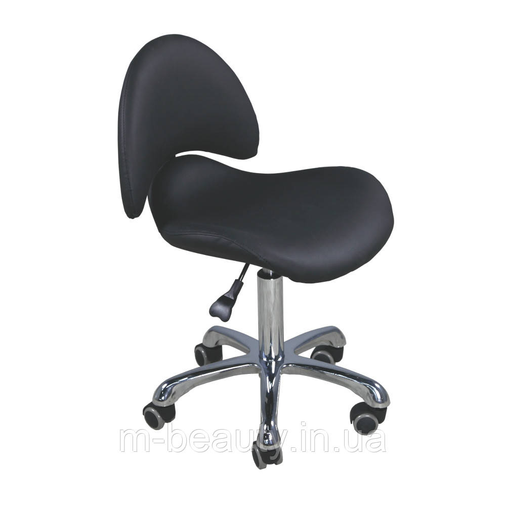 Стілець для майстра манікюру стільці для майстрів зі спинкою чорний МАТОВИЙ колір 1103-А