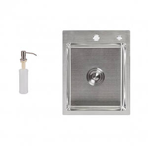 Набір 2 в 1 Lidz кухонна мийка H6050 3.0/0.8 мм Brush + дозатор для мийного засобу