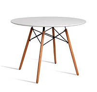 Стіл Етна МДФ білий круглий Ø 100 см, скандинавський стиль, фото 2