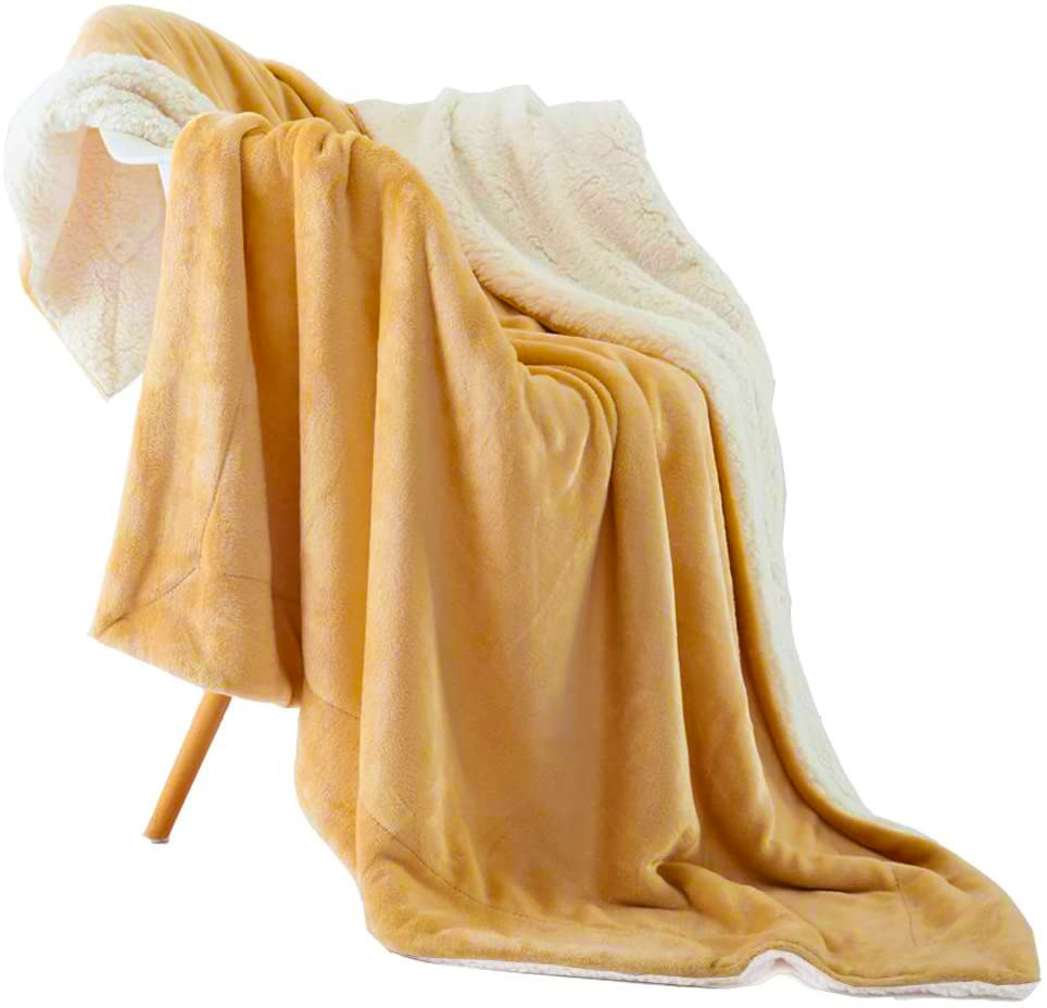Покрывало на кровать двуспальное Suave Sherpa Throw 220х200 см теплый флисовый плед на диван, плед одеяло (TO) - фото 2 - id-p1574612628