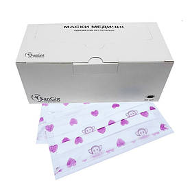 Маски дитячі захисні одноразові Мавпи (50 шт.)