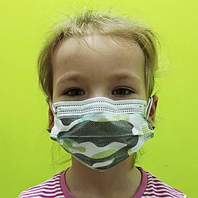 Маски дитячі захисні одноразові Камуфляж (50 шт.)