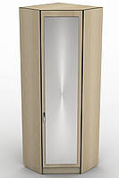 Кутова шафа 70х70 з дзеркалом розпашна ШОУ-1 для спальні ТМ Тиса Меблі