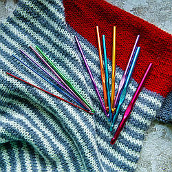 Набір гачків для в'язання / довжина 14 см / номери № 2; 2,5; 3; 3,5; 4; 4,5; 5; 5,5; 6; 6,5; 7; 8 / 12 шт