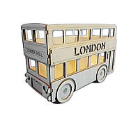 Органайзер WoodCraft автобус London для канцелярии 18х8х14см