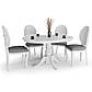 Круглий обідній розсувний стіл Halmar William 90-124х90 см білий для кухні на одній ніжці, фото 2