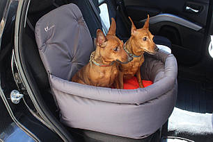 Автокрісло для Собак Happy Travel Gray M - 45x45x24x52см.