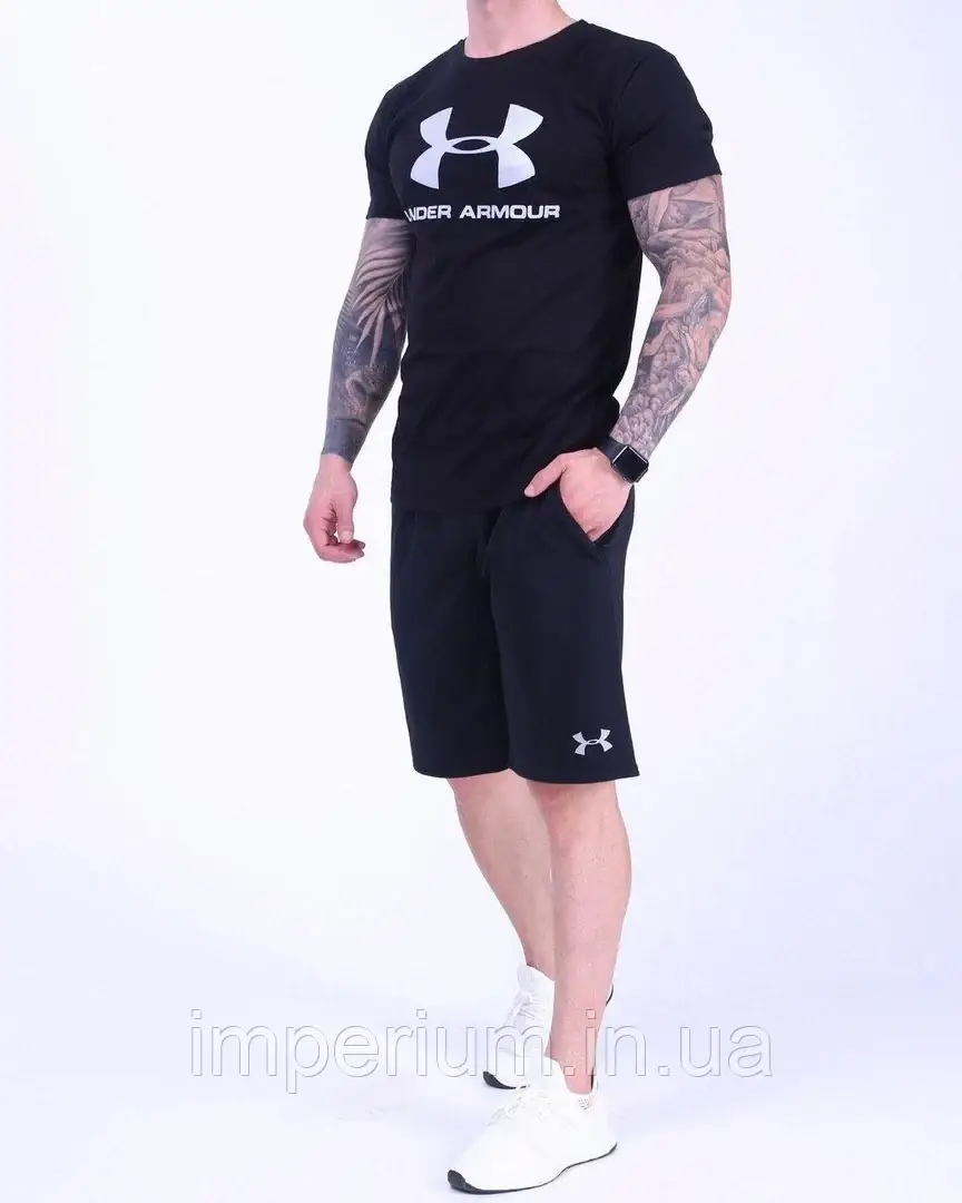 Спортивний літній костюм | комплект футболка та шорти under armour, фото 1