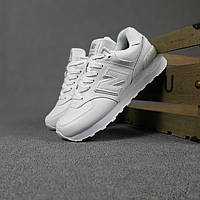 New Balance 574 Женские кроссовки весна лето белые. Женская обувь весенняя в белом цвете Нью Баланс 574