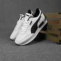 Puma Future Rider Кроссовки мужские весна лето белые с черным. Пума Фьючер Райдер Мужская обувь весна в белом