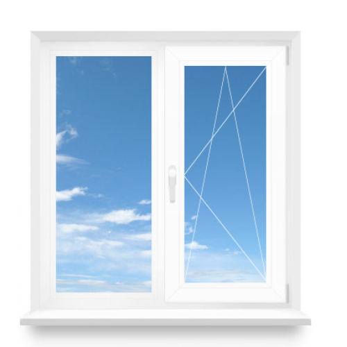 Двостулкове ПВХ вікно на кухню 1200х1400 REHAU Euro-Design 70 з двокамерним склопакетом