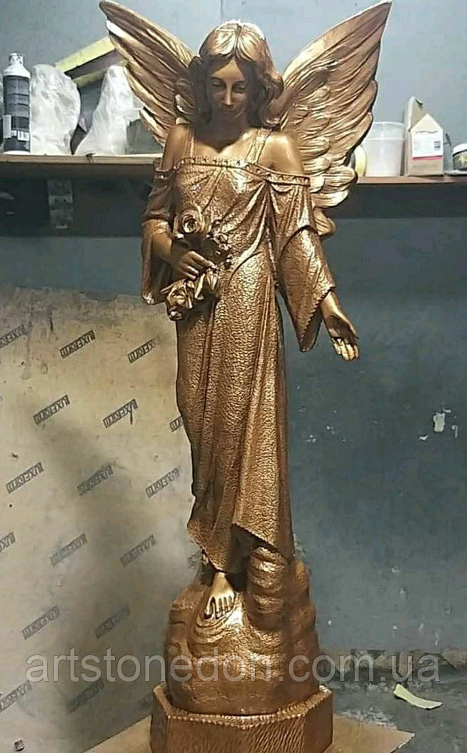 Скульптура ангела из мрамора. Статуя Ангел скорбящий №49 из литьевого мрамора 115 см - фото 8 - id-p1276198489