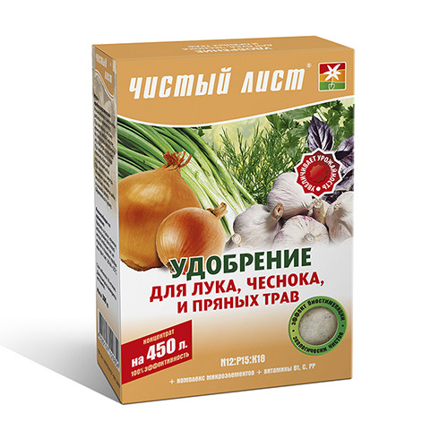 Добриво кристалічне для лука. часнику і пряних трав Чистий Лист 300 г