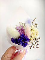 Мини букет из сухоцветов "Прованс" 15 см, комплимент для гостей (код: 035)