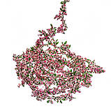 Штучна довга декоративна гілка, ліана, гірлянда "Рожеві намистинки" 3 метри, фото 2