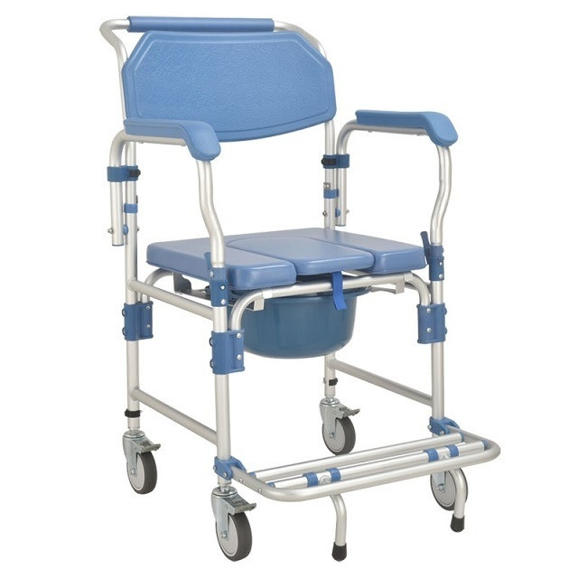 Коляска для інвалідів з туалетом MIRID KDB-697B. Багатофункціональний інвалідне крісло для душу і туалету.