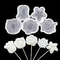 Силіконовий Молд для карамелі та ін "Квіти на паличці"