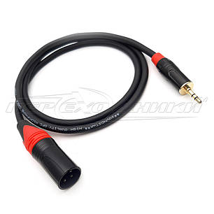 Кабель 3.5 стерео на роз'єм XLR 3 Pin у екрані (тато), преміум, фото 3