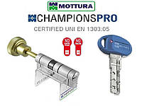 Цилиндровый механизм Mottura Champions Pro P 62 (31-31) шток 80мм с воротком анодированная бронза 5 ключей