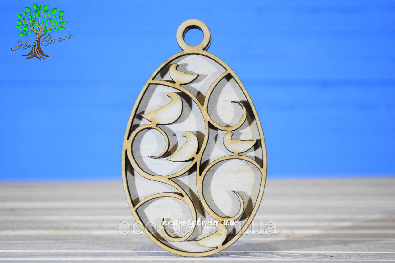 Дерев'яні загатовки Яйце з візерунком, фото 1