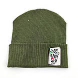 Оптом шапки 48 50 52 і 54 трикотажна подвійна дитяча шапка головні убори дитячі гурт (ОШ36002), фото 2