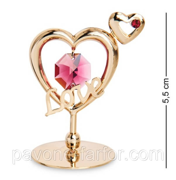 Фігурка Сваровскі з позолотою "Сердечка з любов'ю" AR-1247. Подарки на Валентина, фото 1