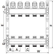 Колекторний блок з термостат. клапанами EUROPRODUCT EP.S1100-11 1"x11 (EP4998), фото 2