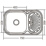 Мийка кухонна ZERIX Z7549-08-180D (decor) (ZX1607), фото 2