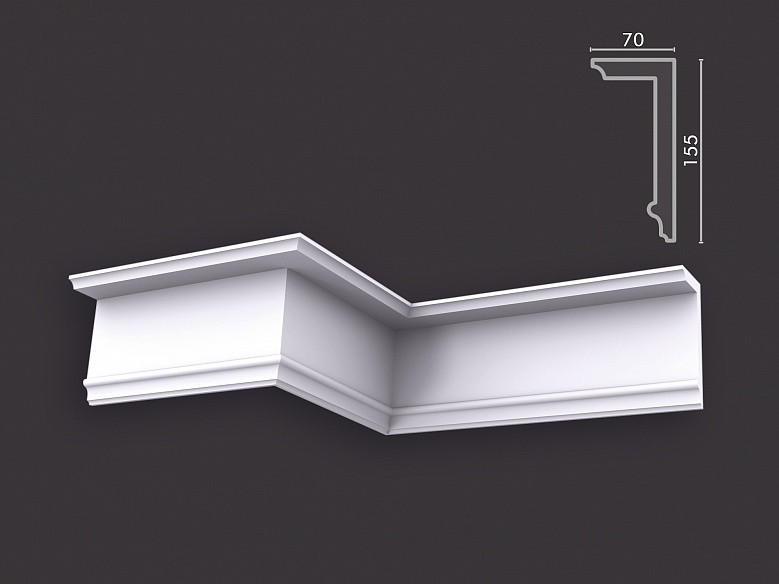 Гладкий гіпсовий карниз т92