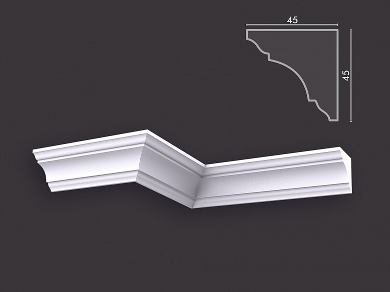 Гладкий гіпсовий карниз т258