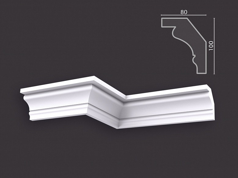 Гладкий гіпсовий карниз т82