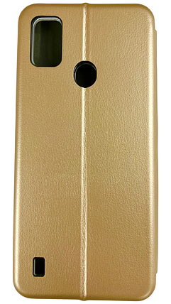 Шкіряний чохол-книжка Elegant book на ZTE Blade A51 / золотистий, фото 2