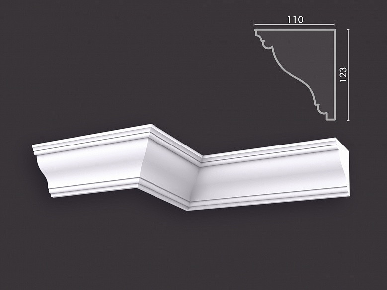 Гладкий гіпсовий карниз т6