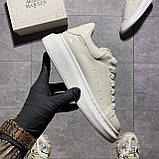 Жіночі кросівки Alexander McQueen White Crema, лаковані шкіряні кросівки александр макквін, фото 2