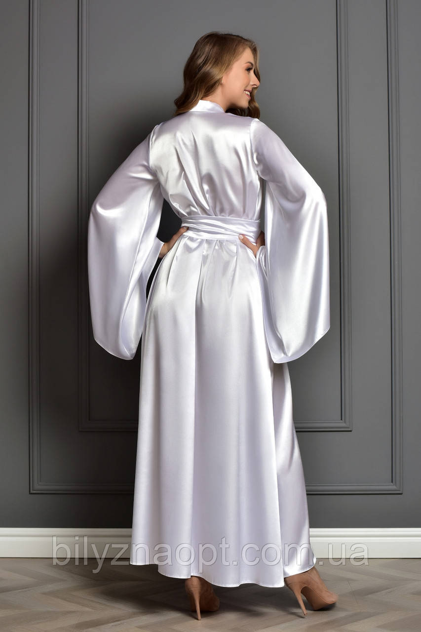 Длинный комплект халат с пеньюаром на "Утро невесты" Белый - фото 4 - id-p1574845962