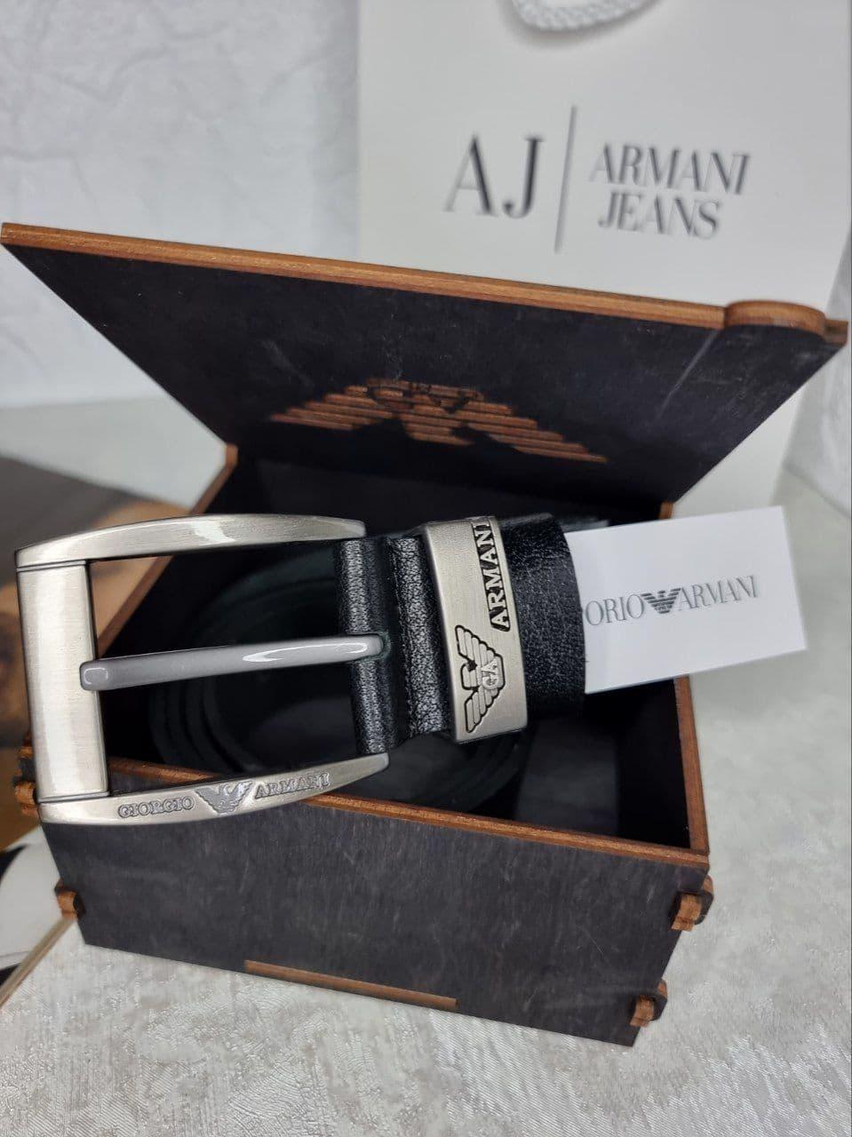 Купить Кожаный мужской брендовый ремень под джинсы Armani и брюки ...