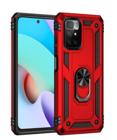Чохол Armor для Xiaomi Redmi 10 Протиударний з кільцем червоний