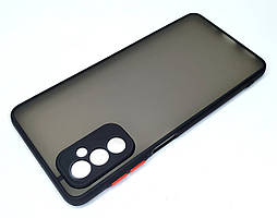 Матовий чохол для Samsung Galaxu M52 чорний протиударний бампер-захист камери