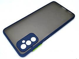 Матовий чохол для Samsung Galaxu M52 синій протиударний бампер-захист камери