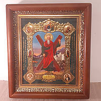 Ікона Андрій Першозваний святий апостол, лик 15х18 см, у коричневому прямому дерев'яному кіоті
